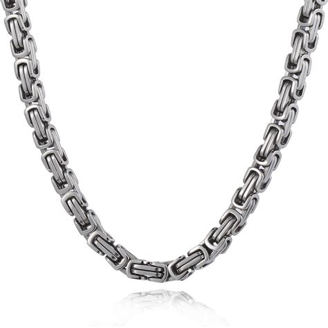 stainless steel box chain necklace men|men's silver box chain necklace.